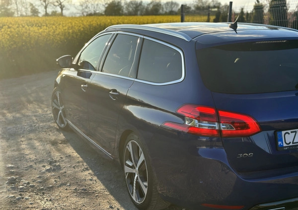 Peugeot 308 cena 64900 przebieg: 104000, rok produkcji 2018 z Trzebnica małe 211